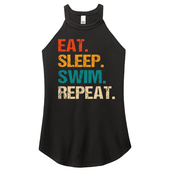 Eat Sleep Swim Repeat Swimmer Women’s Perfect Tri Rocker Tank