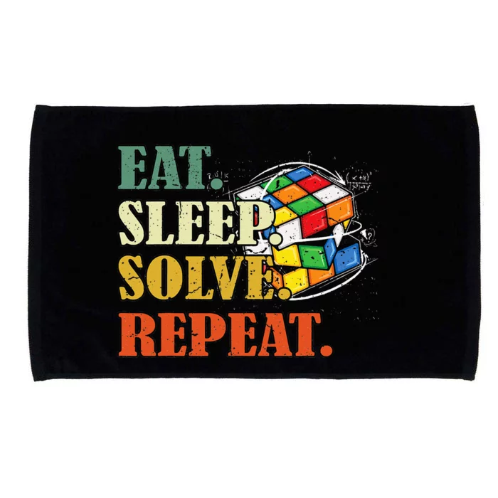 Eat Sleep Solve Repeat Math Speed Cubing Puzzle Lover Cube Microfiber Hand Towel