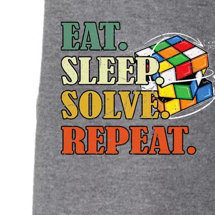 Eat Sleep Solve Repeat Math Speed Cubing Puzzle Lover Cube Doggie 3-End Fleece Hoodie