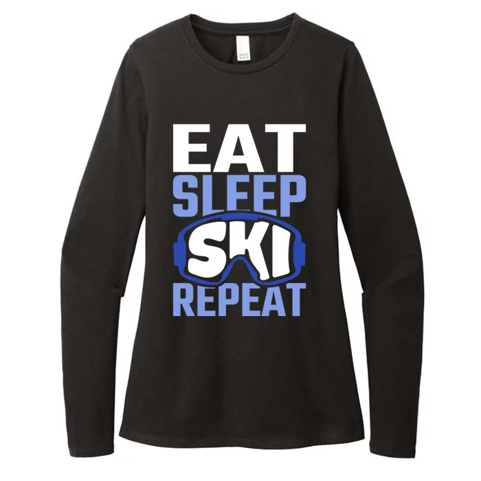 Eat Sleep Ski Repeat Ski Lover Gift Womens CVC Long Sleeve Shirt