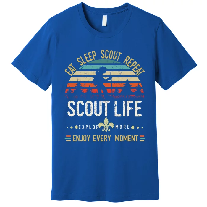 Eat Sleep Scout Repeat Vintage Scouting Scout Life Gift Premium T-Shirt