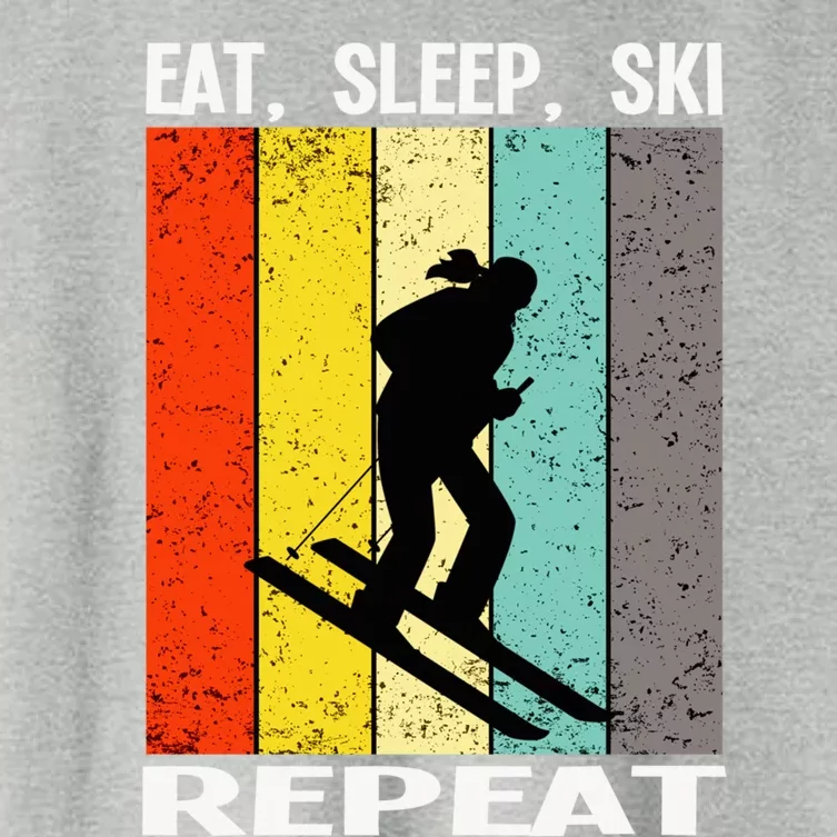 Eat Sleep Ski Repeat Ski Cool Gift Women's Crop Top Tee