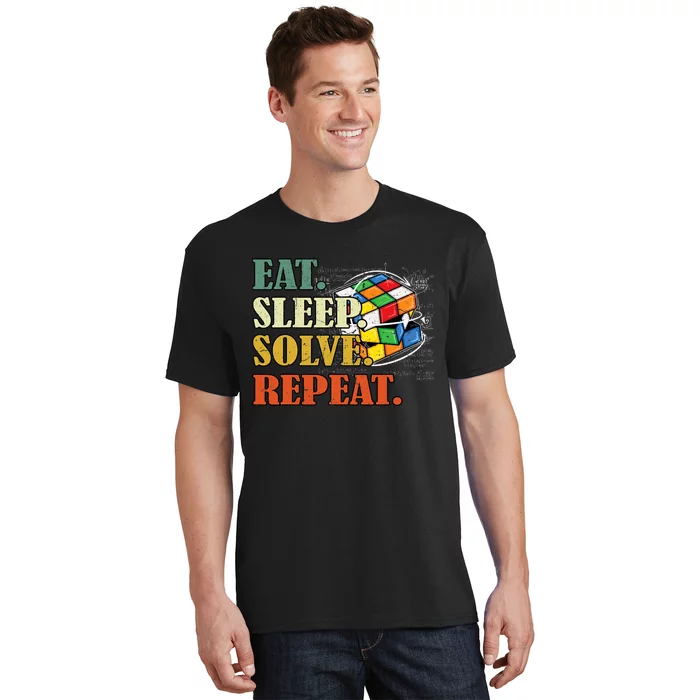 Eat Sleep Solve Repeat Math Speed Cubing Puzzle Lover Cube T-Shirt