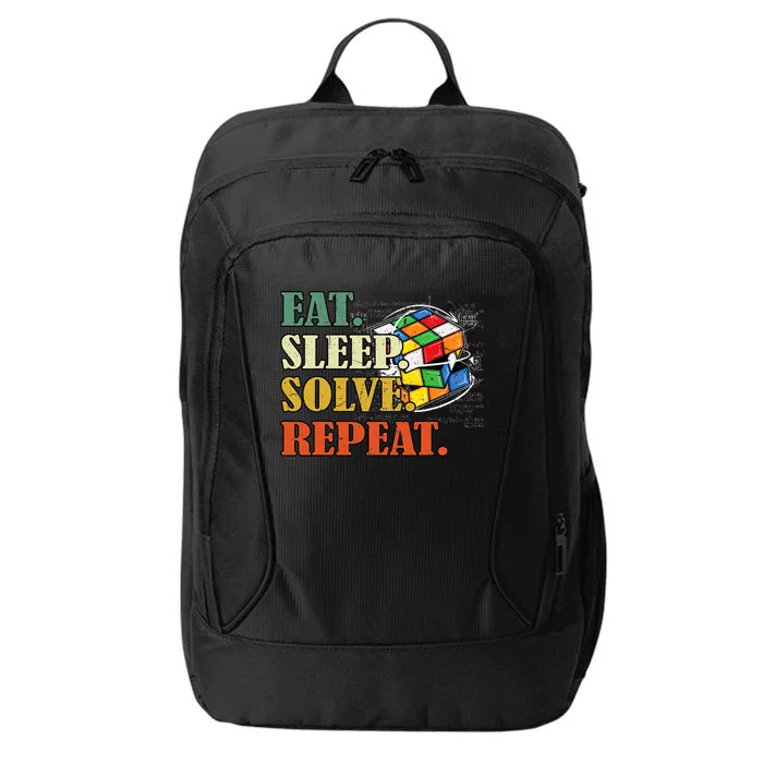 Eat Sleep Solve Repeat Math Speed Cubing Puzzle Lover Cube City Backpack