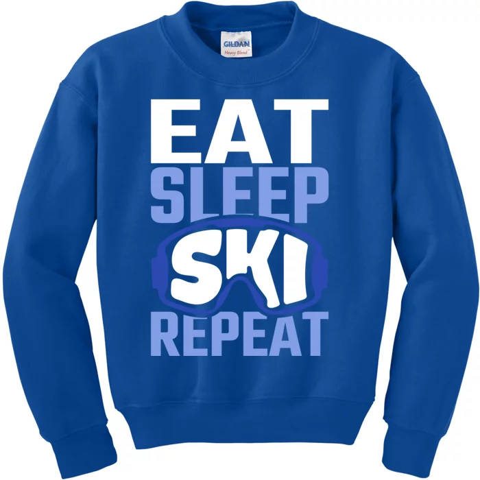 Eat Sleep Ski Repeat Ski Lover Gift Kids Sweatshirt