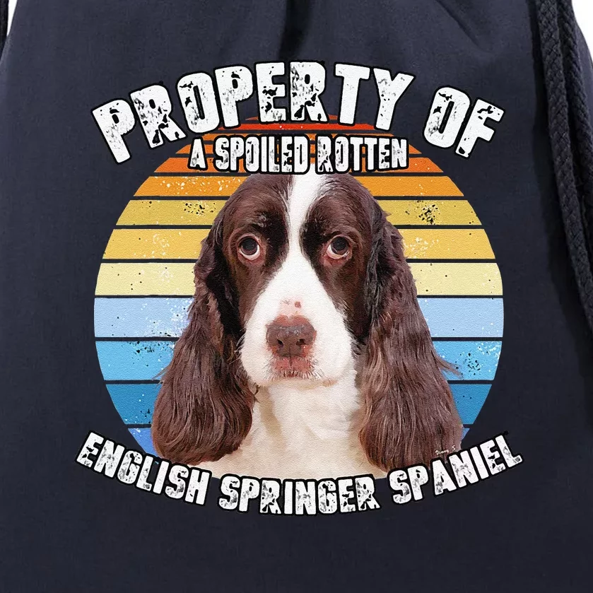 English Springer Spaniel Liver Retro Property Of Cute Dog Drawstring Bag