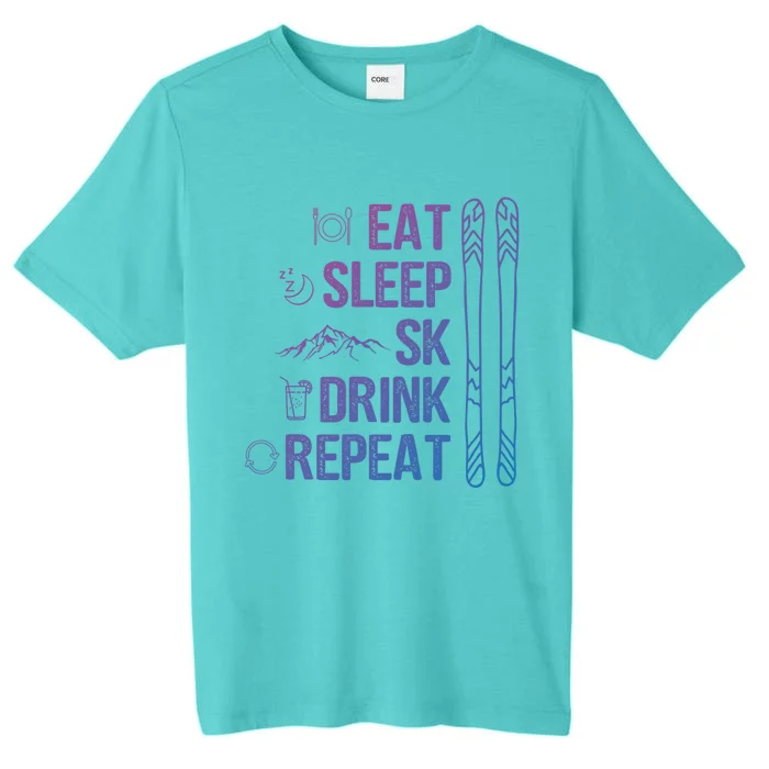 Eat Sleep Ski Ski Area Slopes Call Winter Sports Gift ChromaSoft Performance T-Shirt