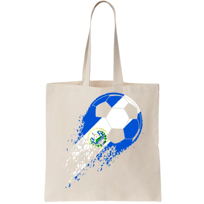 El Salvador Soccer Salvadorian Flag Pride Soccer Player Tote Bag