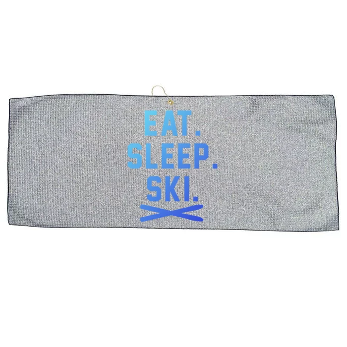 Eat Sleep Ski Skiing Winter Ski Lover Gift Large Microfiber Waffle Golf Towel