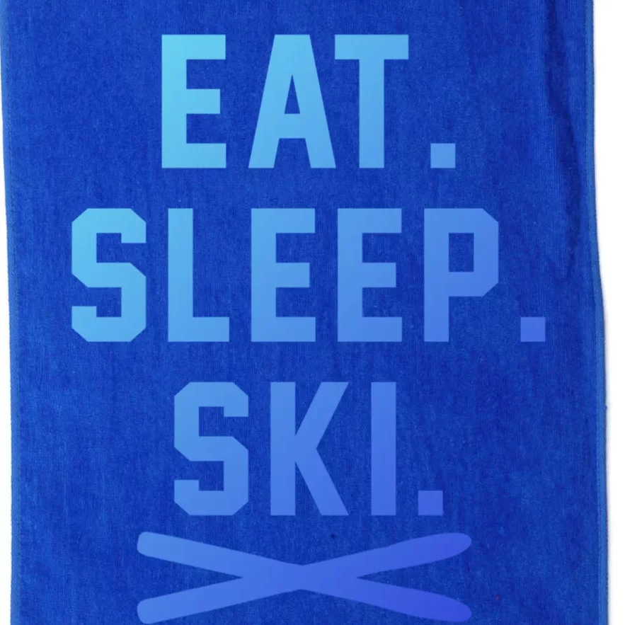 Eat Sleep Ski Skiing Winter Ski Lover Gift Platinum Collection Golf Towel