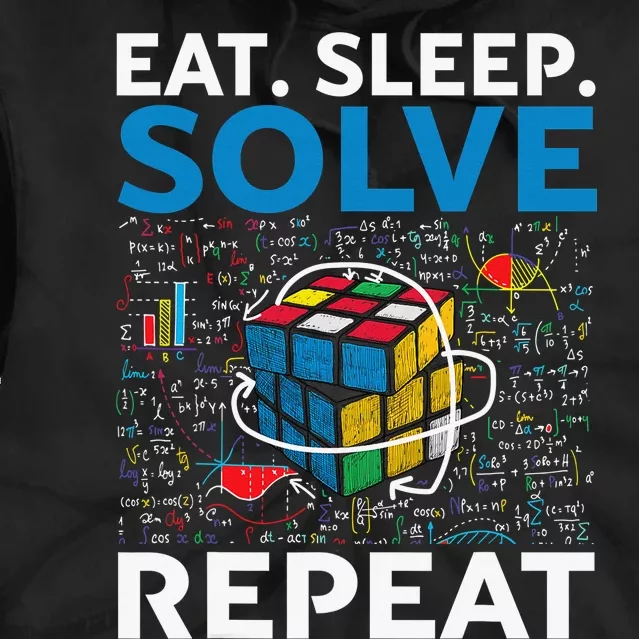 Eat Sleep Solve Repeat Funny Competitive Puzzle Speedcubing Tie Dye Hoodie