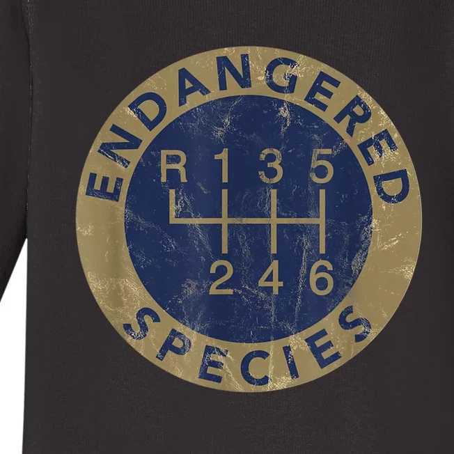 Endangered Species Stick Shift Manual Transmission Drivers Baby Long Sleeve Bodysuit