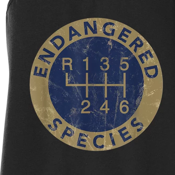 Endangered Species Stick Shift Manual Transmission Drivers Women's Racerback Tank