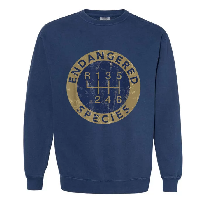 Endangered Species Stick Shift Manual Transmission Drivers Garment-Dyed Sweatshirt