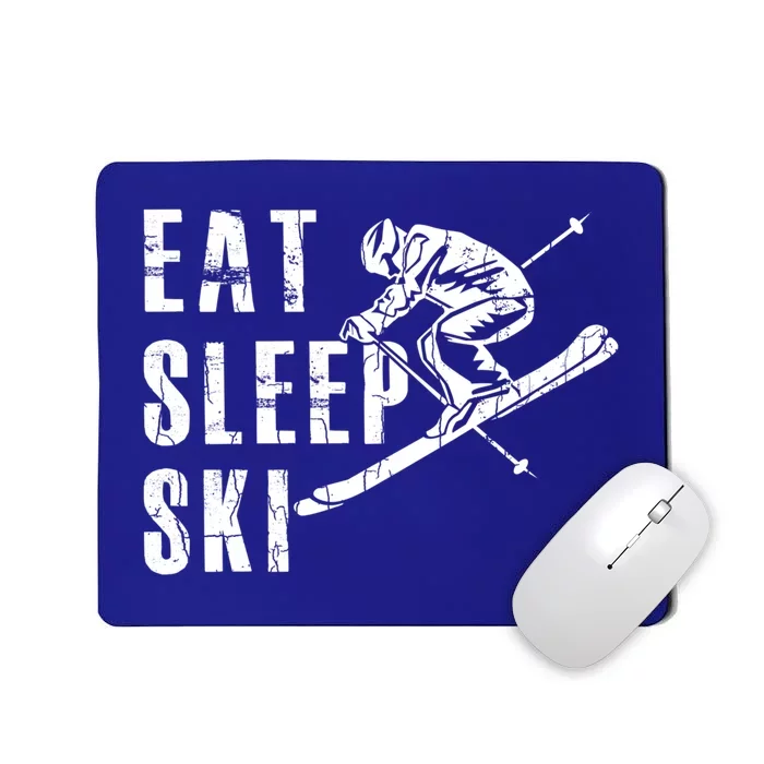 Eat Sleep Ski Funny Vintage Skiing Skier Adventure Graphic Gift Mousepad