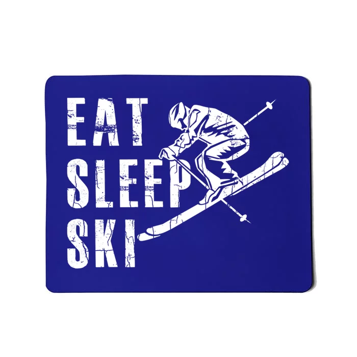 Eat Sleep Ski Funny Vintage Skiing Skier Adventure Graphic Gift Mousepad