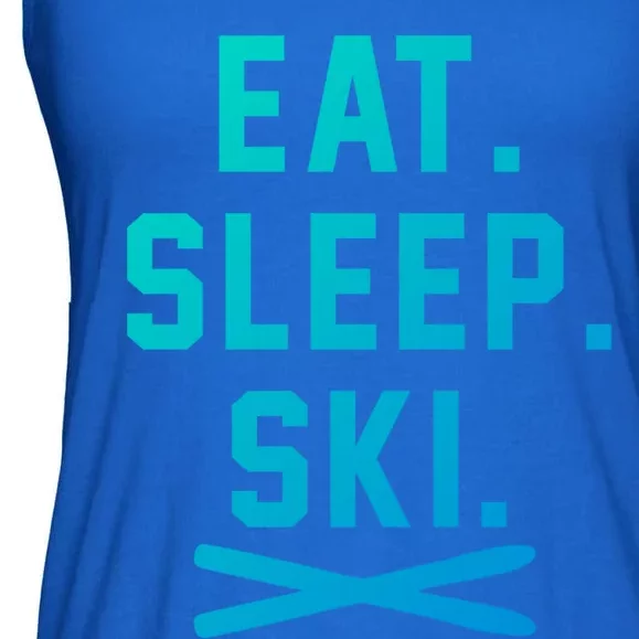 Eat Sleep Ski Skiing Winter Ski Lover Gift Ladies Essential Flowy Tank