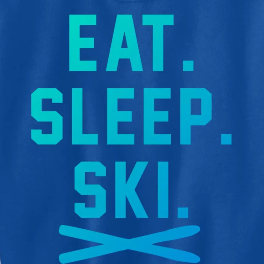 Eat Sleep Ski Skiing Winter Ski Lover Gift Kids Sweatshirt