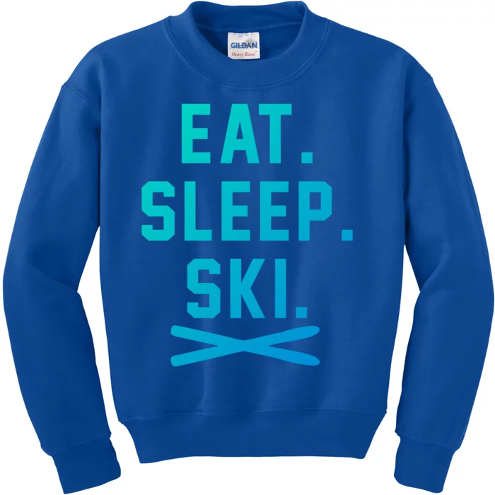 Eat Sleep Ski Skiing Winter Ski Lover Gift Kids Sweatshirt