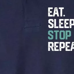 EAT SLEEP STOP GOALS REPEAT Soccer Hockey Gift Softstyle Adult Sport Polo