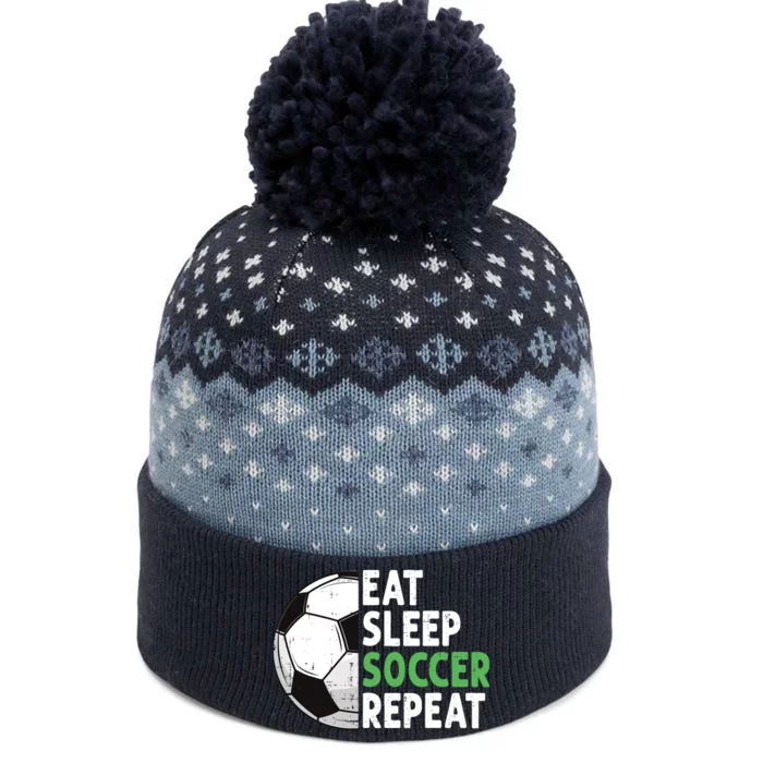 Eat Sleep Soccer Repeat Funny Soccer Players Boy The Baniff Cuffed Pom Beanie