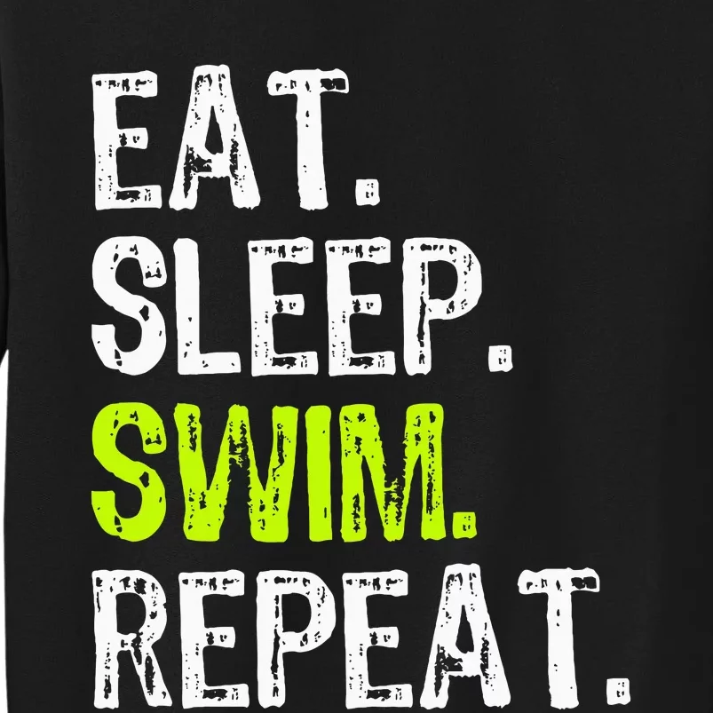 Eat Sleep Swim Repeat Swimming Swimmer Funny Cool Sweatshirt