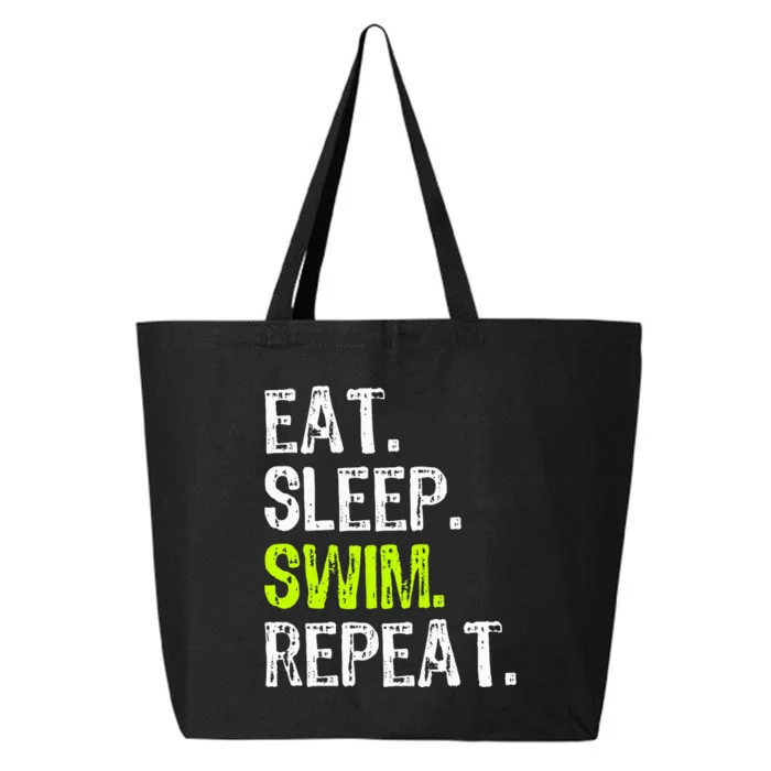 Eat Sleep Swim Repeat Swimming Swimmer Funny Cool 25L Jumbo Tote