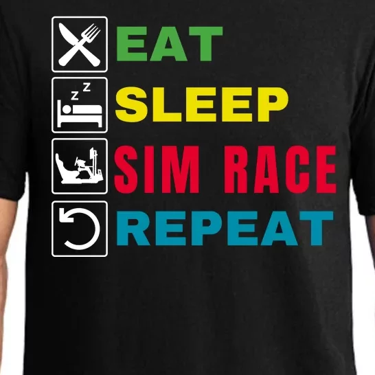 Eat Sleep Sim Race Repeat Sim Racer Funny Gaming Esport Car Racing Sim Racing Pajama Set