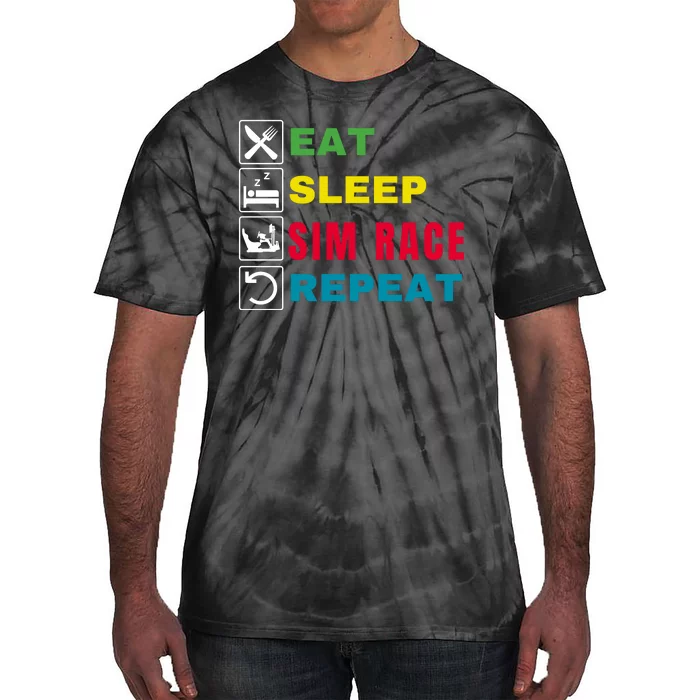 Eat Sleep Sim Race Repeat Sim Racer Funny Gaming Esport Car Racing Sim Racing Tie-Dye T-Shirt