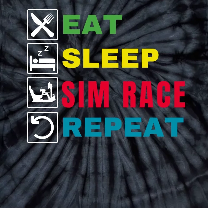 Eat Sleep Sim Race Repeat Sim Racer Funny Gaming Esport Car Racing Sim Racing Tie-Dye T-Shirt