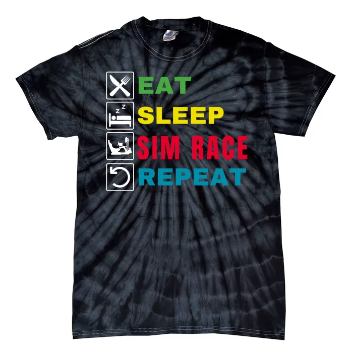 Eat Sleep Sim Race Repeat Sim Racer Funny Gaming Esport Car Racing Sim Racing Tie-Dye T-Shirt