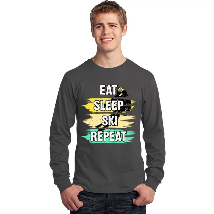 Eat Sleep Ski Repeat Long Sleeve Shirt