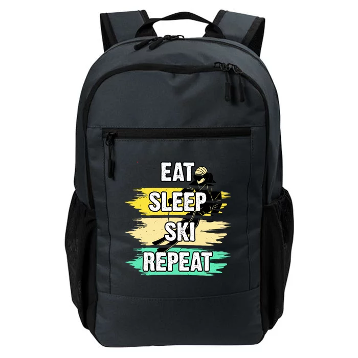 Eat Sleep Ski Repeat Daily Commute Backpack