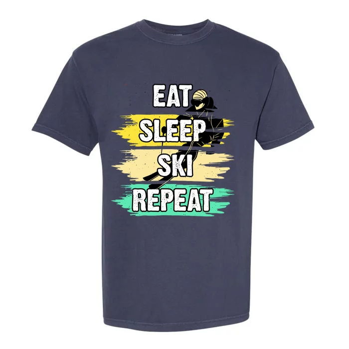 Eat Sleep Ski Repeat Garment-Dyed Heavyweight T-Shirt