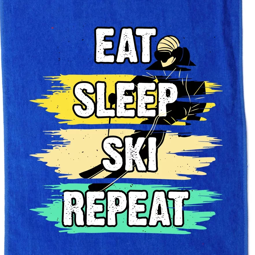 Eat Sleep Ski Repeat Platinum Collection Golf Towel