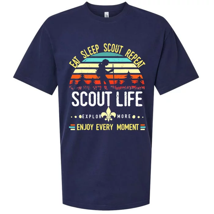 Eat Sleep Scout Repeat Vintage Scouting Scout Life Sueded Cloud Jersey T-Shirt