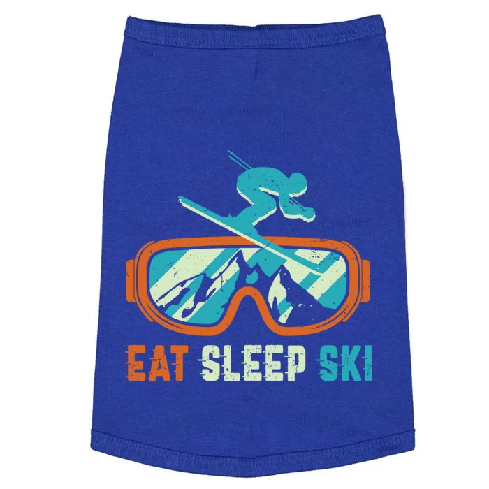 Eat Sleep Ski Vintage Retro Skiing Winter Sports Funny Gift Doggie Tank