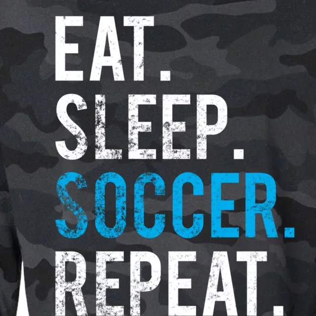 Eat Sleep Soccer Repeat Cute Gift Soccer Player And Coach Gift Cropped Pullover Crew