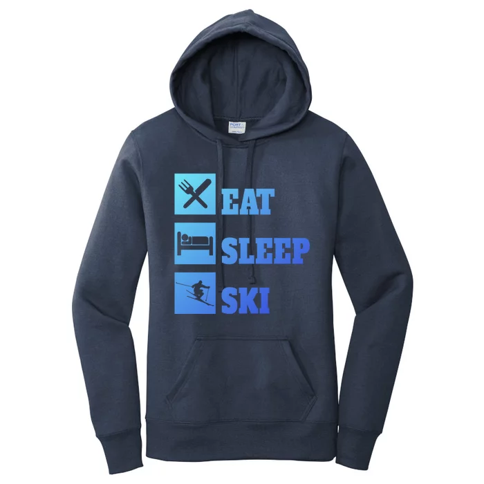 Eat Sleep Ski Cool Gift Women's Pullover Hoodie