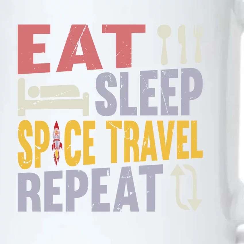 Eat Sleep Space Travel Repeat Funny Gift Funny Space Rocket Gift Black Color Changing Mug