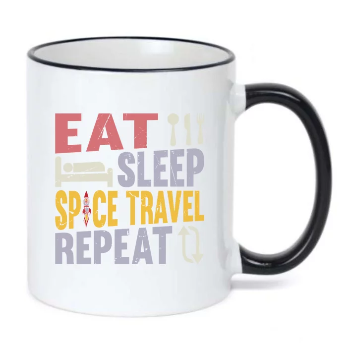 Eat Sleep Space Travel Repeat Funny Gift Funny Space Rocket Gift Black Color Changing Mug