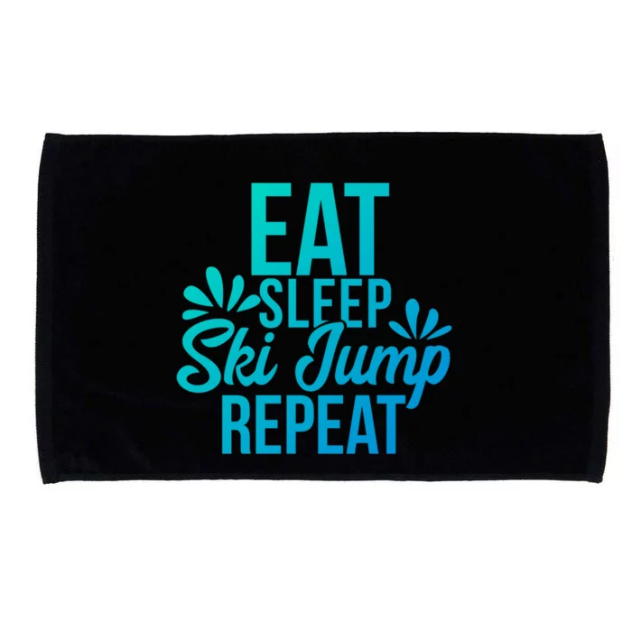 Eat Sleep Ski Jump Repeat Motivational Gift Ace057a Gift Microfiber Hand Towel