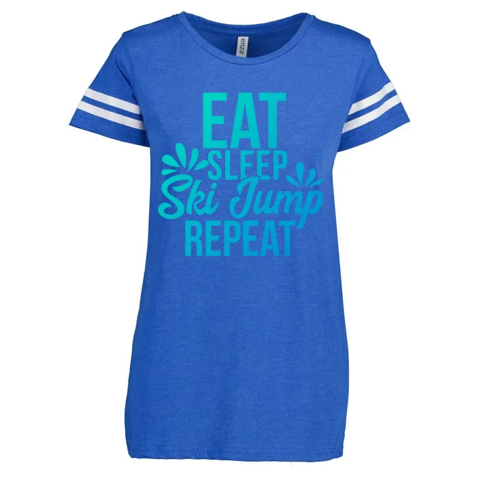 Eat Sleep Ski Jump Repeat Motivational Gift Ace057a Gift Enza Ladies Jersey Football T-Shirt