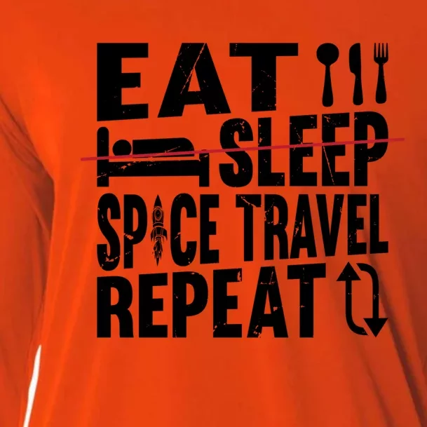 Eat Sleep Space Travel Repeat Cute Gift Funny Space Ship Gift Cooling Performance Long Sleeve Crew