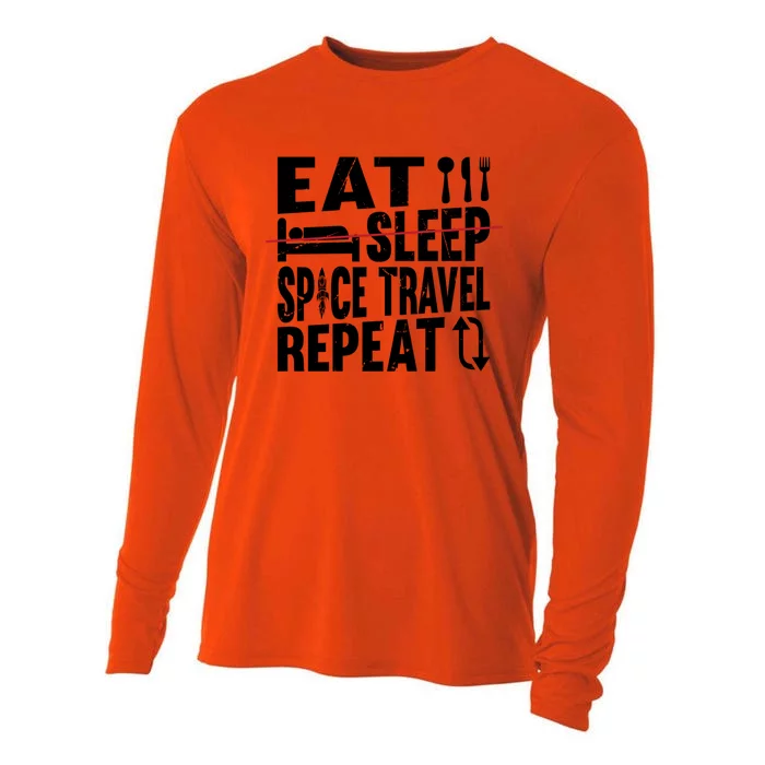 Eat Sleep Space Travel Repeat Cute Gift Funny Space Ship Gift Cooling Performance Long Sleeve Crew