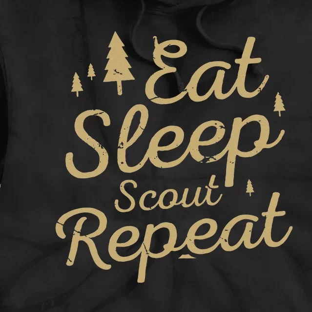 Eat Sleep Scout Repeat Scouting & Hiking Tie Dye Hoodie