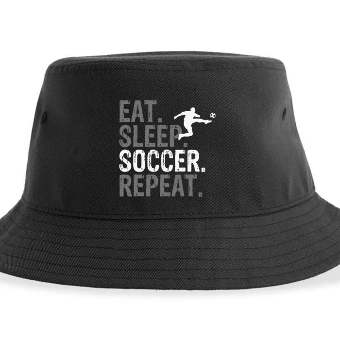 Eat Sleep Soccer Repeat - Soccer Graphic Sustainable Bucket Hat