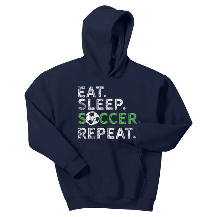 Eat Sleep Soccer Repeat Soccer Player Coach Kids Hoodie