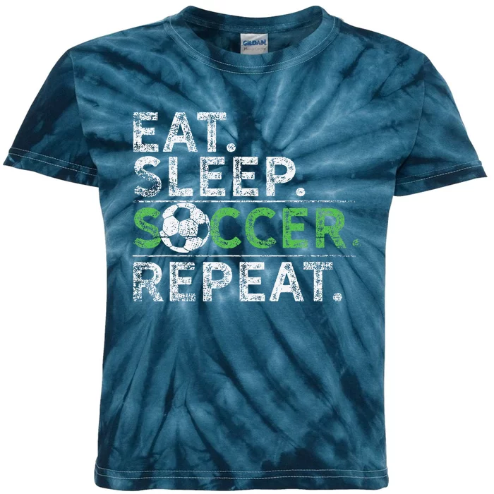 Eat Sleep Soccer Repeat Soccer Player Coach Kids Tie-Dye T-Shirt