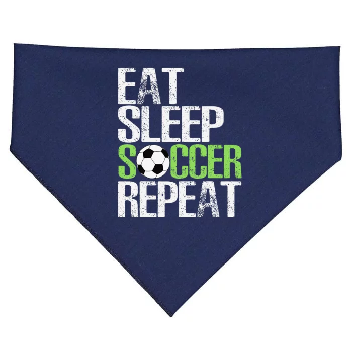 Eat Sleep Soccer Repeat Cool Sport Player Gift USA-Made Doggie Bandana